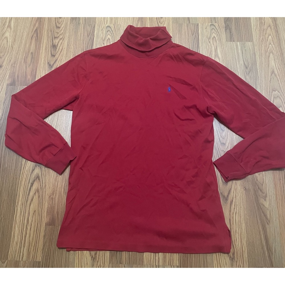 Polo Ralph Lauren Turtleneck Mens Large Red Pony Logo USA
